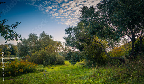 Fields, forests and roads in autumn