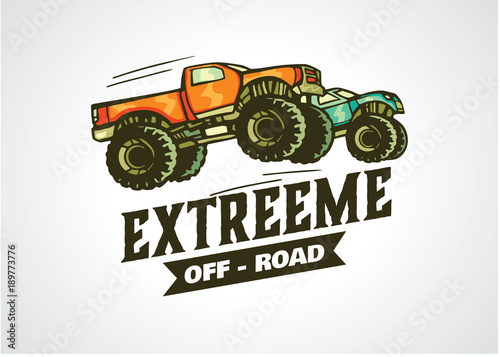 Extreme Off Road Logo Template Design Vector, Emblem, Design Concept, Creative Symbol, Icon