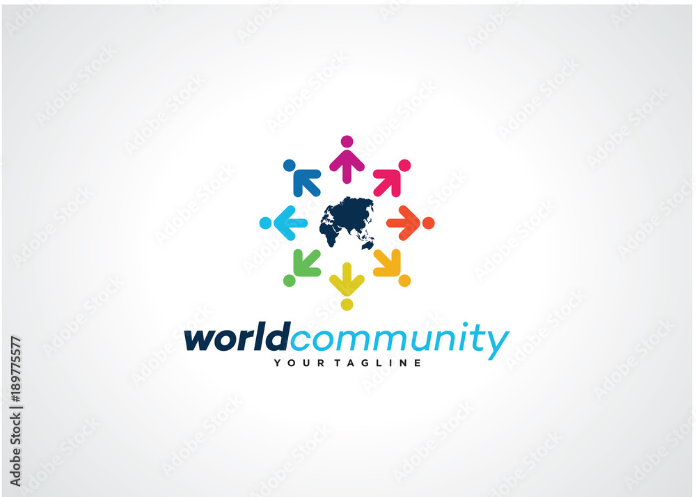 World Community Logo Template Design Vector, Emblem, Design Concept, Creative Symbol, Icon