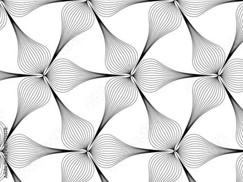 repeating linear abstract leaves vector pattern, gradient changing color. pattern is on swatch panel