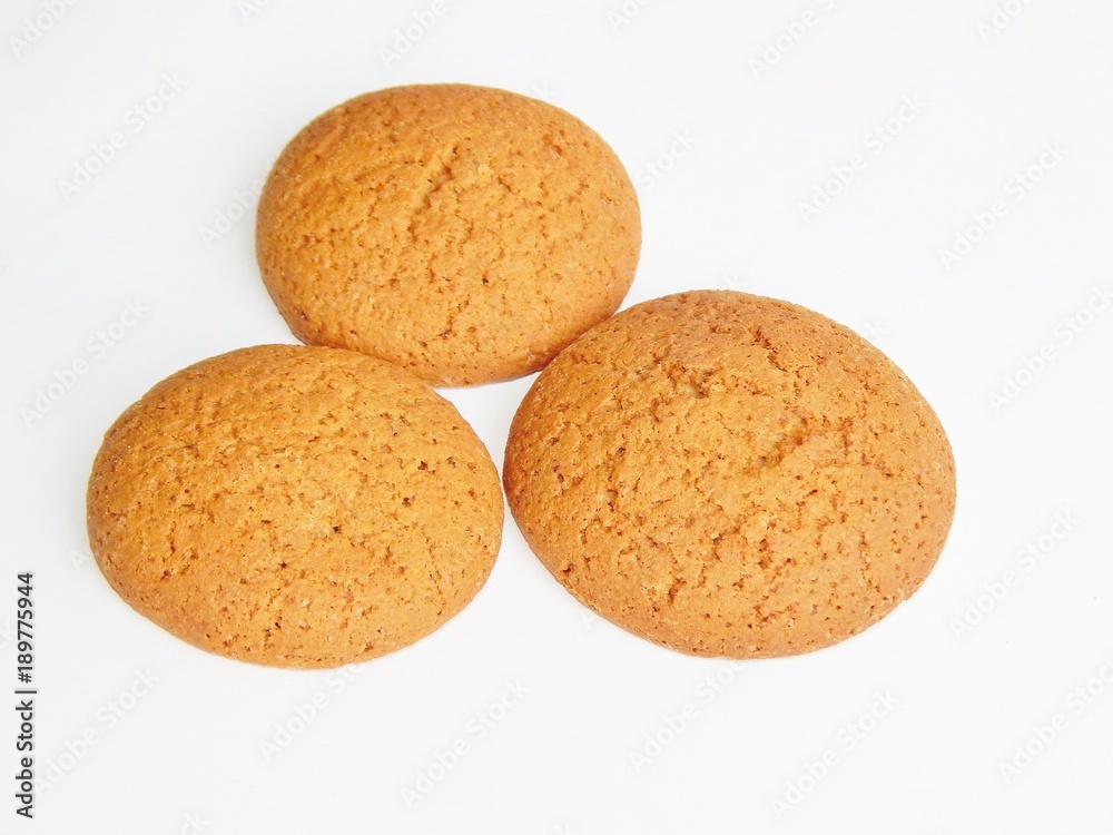 oatmeal cookies isolated on the white background oatmeal cookies isolated on the white background