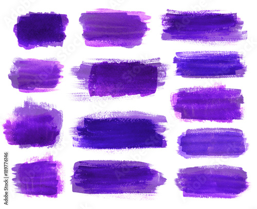 Ultraviolet watercolor brush stroke banners 