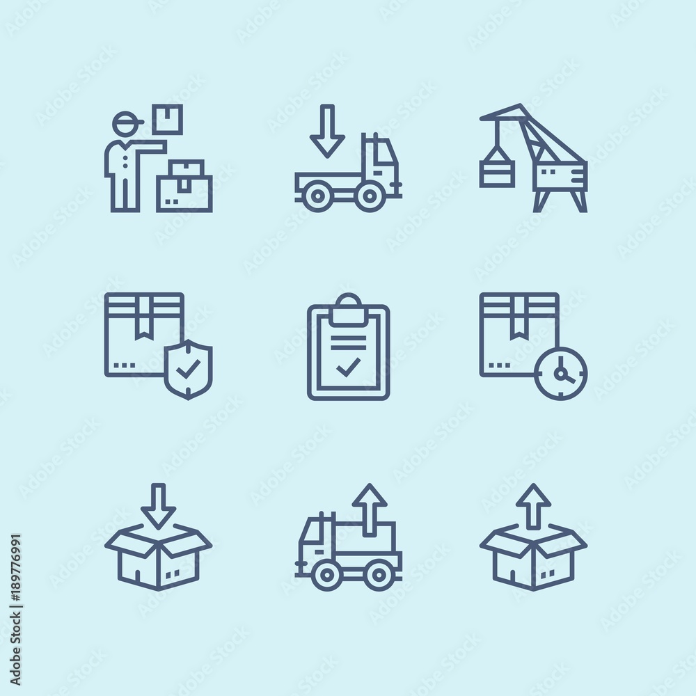 Outline Delivery, shipment, cargo icons for web and mobile design pack 5 Outline Delivery, shipment, cargo icons for web and mobile design pack 5