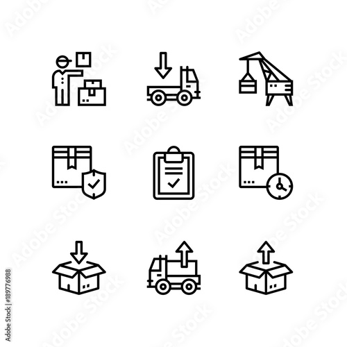 Delivery, shipment, cargo icons for web and mobile design pack 5