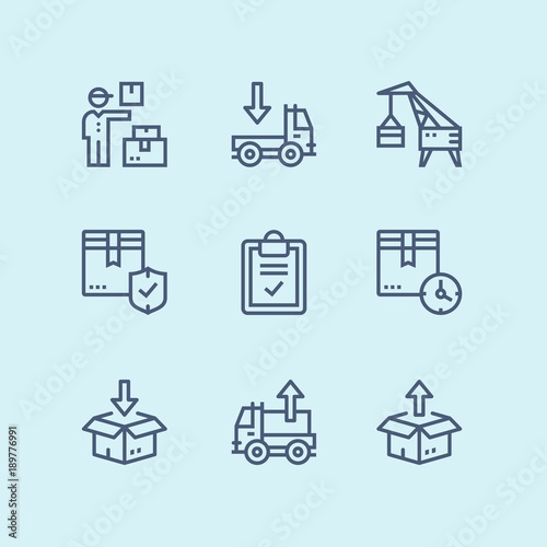 Outline Delivery, shipment, cargo icons for web and mobile design pack 5