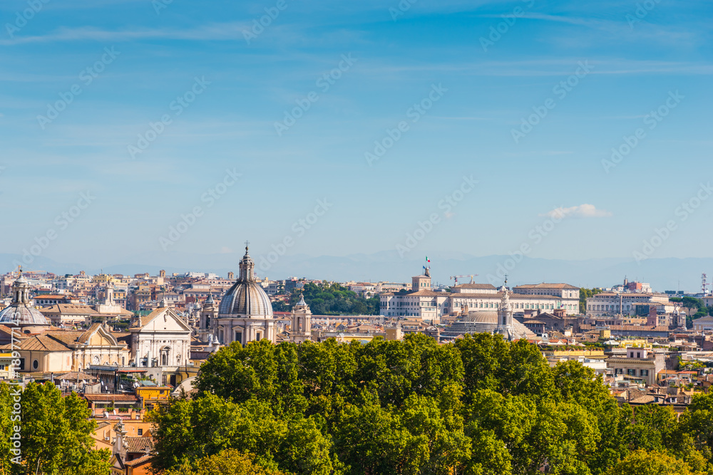 Rome cityscape seen from Promenade of the Janiculum