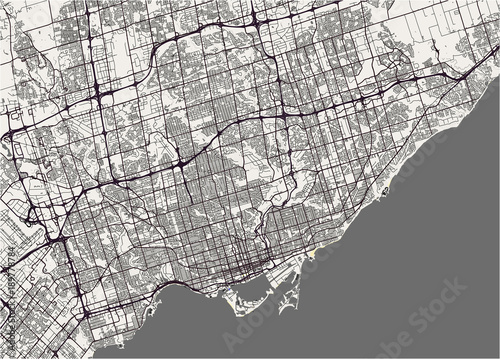 Photo vector map of the city of Toronto, Canada