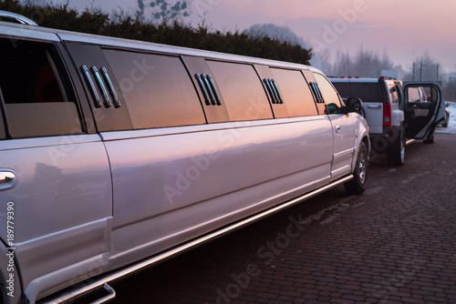 Canvas Print white limousine