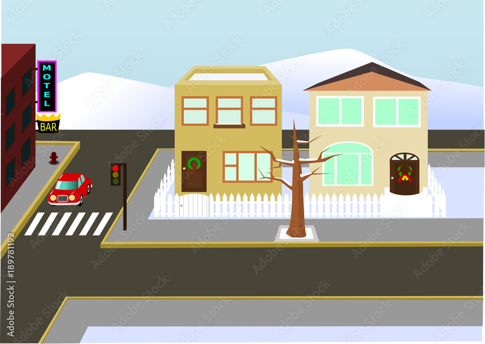 Fototapeta premium Christams town view
