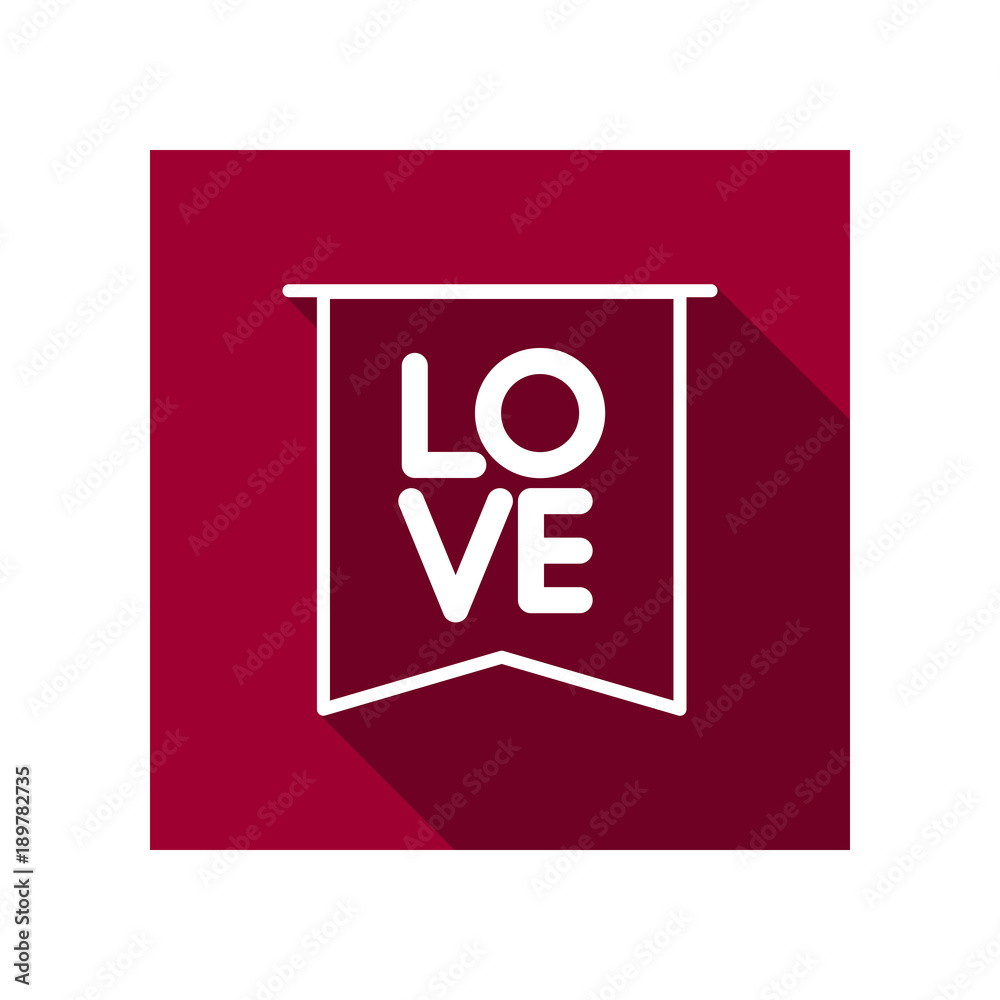 Flag with inscription Love icon Flag with inscription Love icon