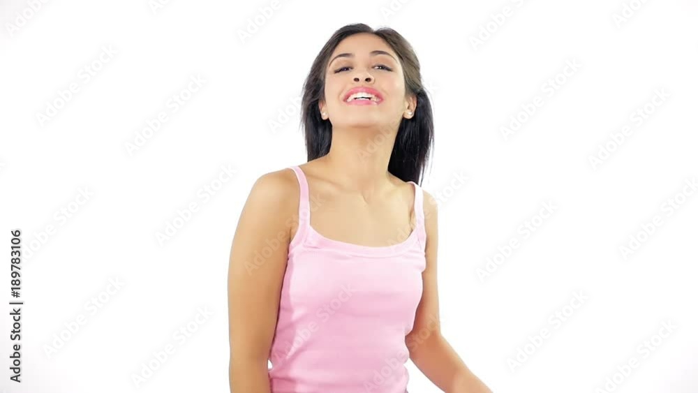 Beautiful woman spinning long hair super slow motion happy smiling Beautiful woman spinning long hair super slow motion happy smiling