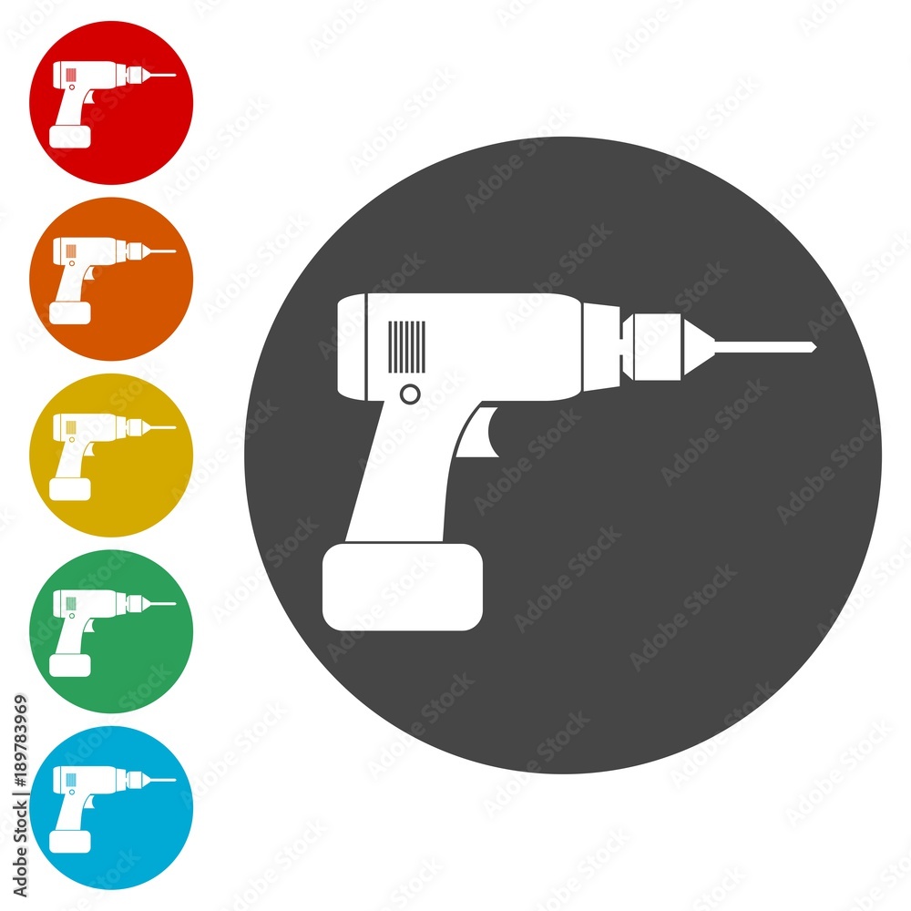 Drill icon, Electric Drill flat icon Drill icon, Electric Drill flat icon