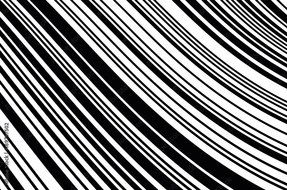 Obraz premium Abstract black and white background with oblique wavy lines. Vector illustration