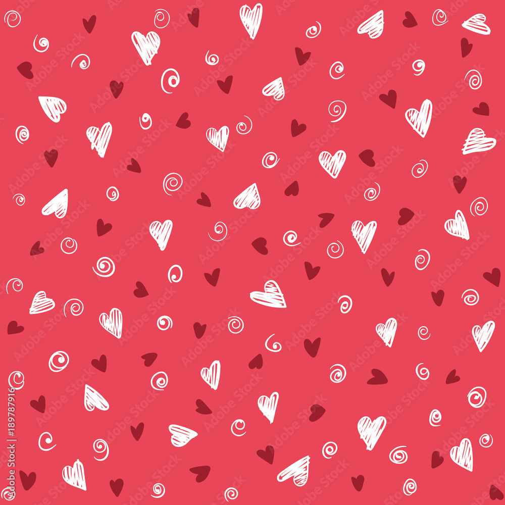 Seamless lovely pattern with hand drawing hearts. Vector holiday background. Valentine's Day. Gift wrap, print, cloth, cute background for a card. Seamless lovely pattern with hand drawing hearts. Vector holiday background. Valentine's Day. Gift wrap, print, cloth, cute background for a card.