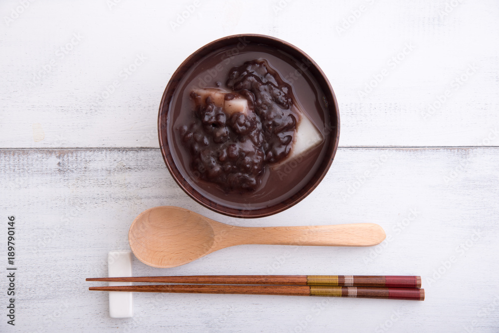 japanese rice cake with sweet red beans japanese rice cake with sweet red beans