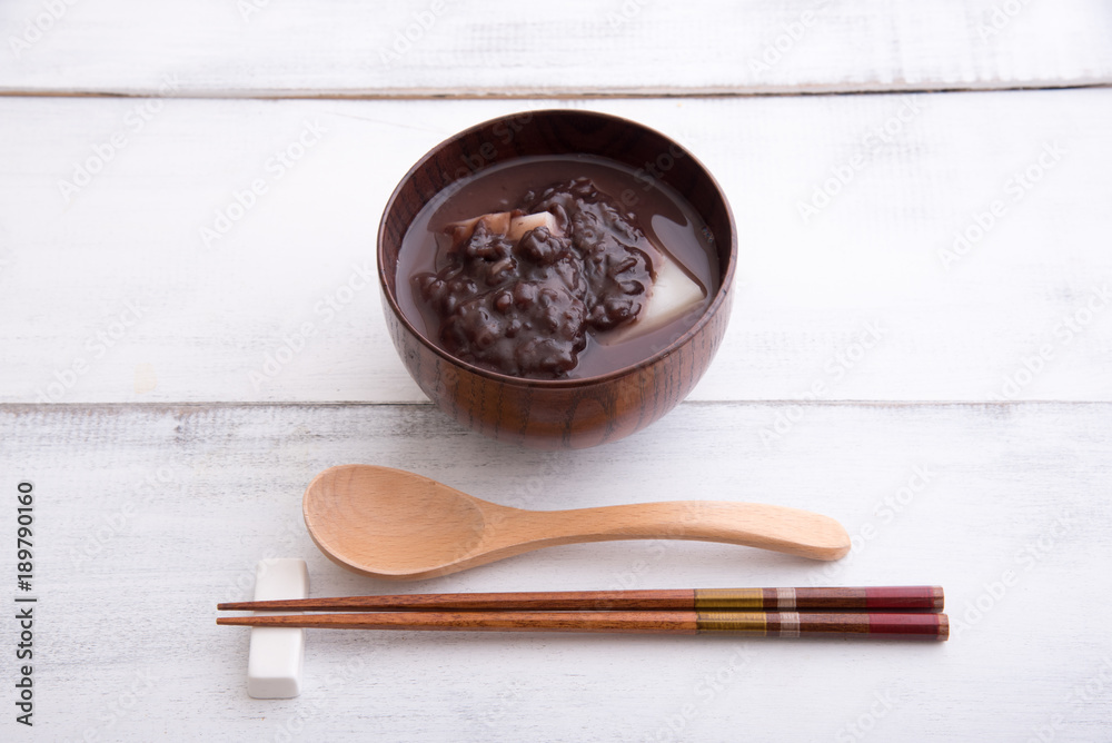 japanese rice cake with sweet red beans japanese rice cake with sweet red beans