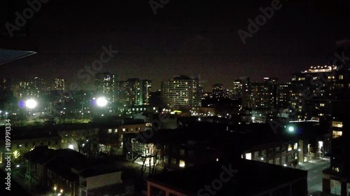 Wallpaper Mural Grainy static View of north east downtown Toronto at night in the winter from heart of downtown. Torontodigital.ca