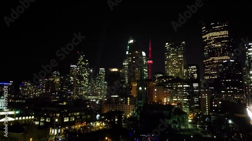 Wallpaper Mural Grainy static shot of Toronto Downtown skyscrapers at night in the winter, from east to South West Torontodigital.ca