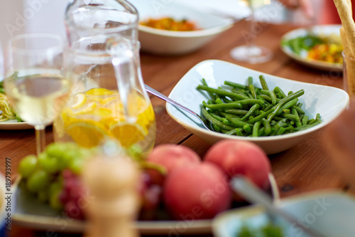 vegetable salad in bowl on wooden table