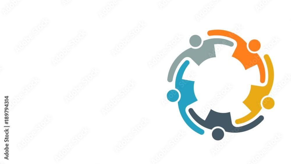 People Diversity, Race, Ethnicity Concept. Logo Animation
