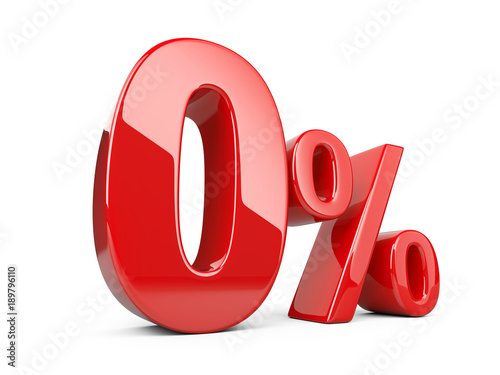 Red zero percent or 0 % special Offer.