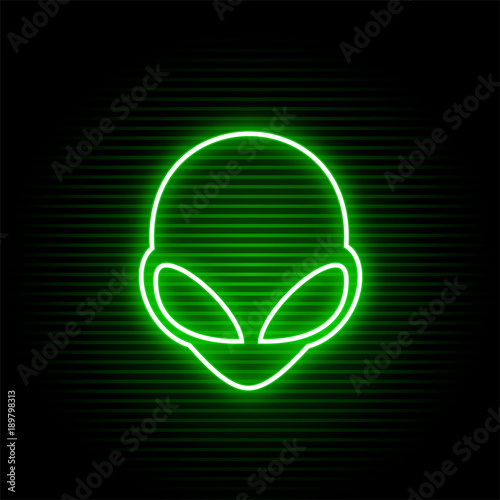 neon alien face