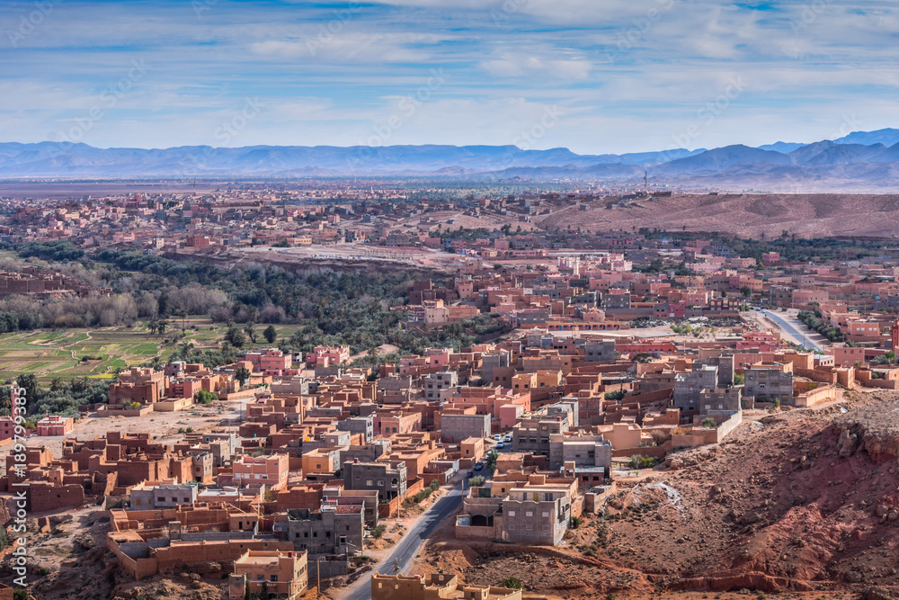 Panoramic view of Tinghir city, Morocco