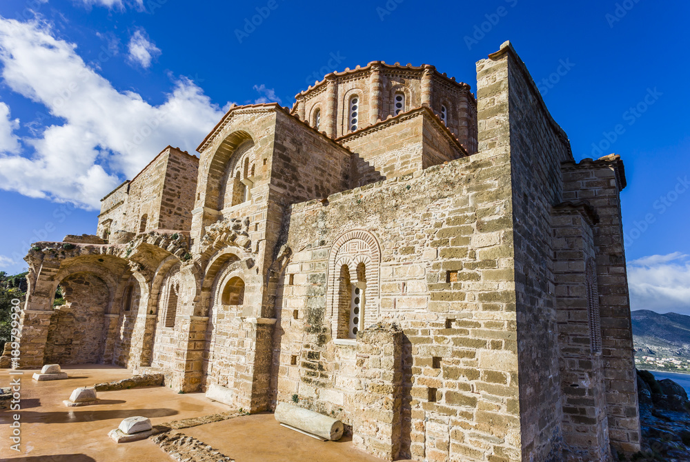 church of Panagia Odigitria in Byzantine town of Monemvasia, Greece, 04 JAN 2018