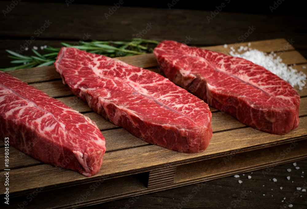 raw top blade steak