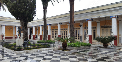 CORFU, GREECE- January 21, 2018: The Terrace in the Garden in Achilleion Palace, in Corfu island, Greece photo