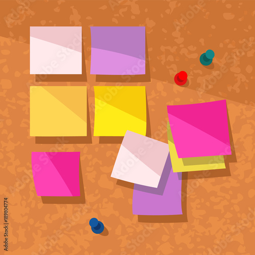 Post-its on Cork Background