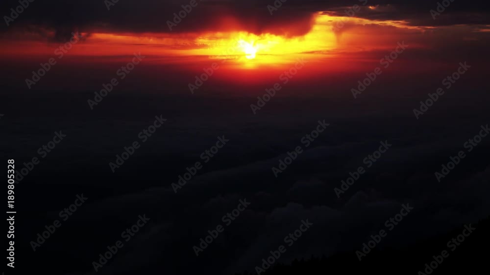 Beautiful Sunset On The Coast. Puffy Waves Clouds Above The Sea Beautiful Sunset On The Coast. Puffy Waves Clouds Above The Sea