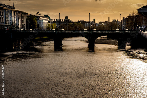 Photography Gratan bridge at sunset Dublin Ireland
