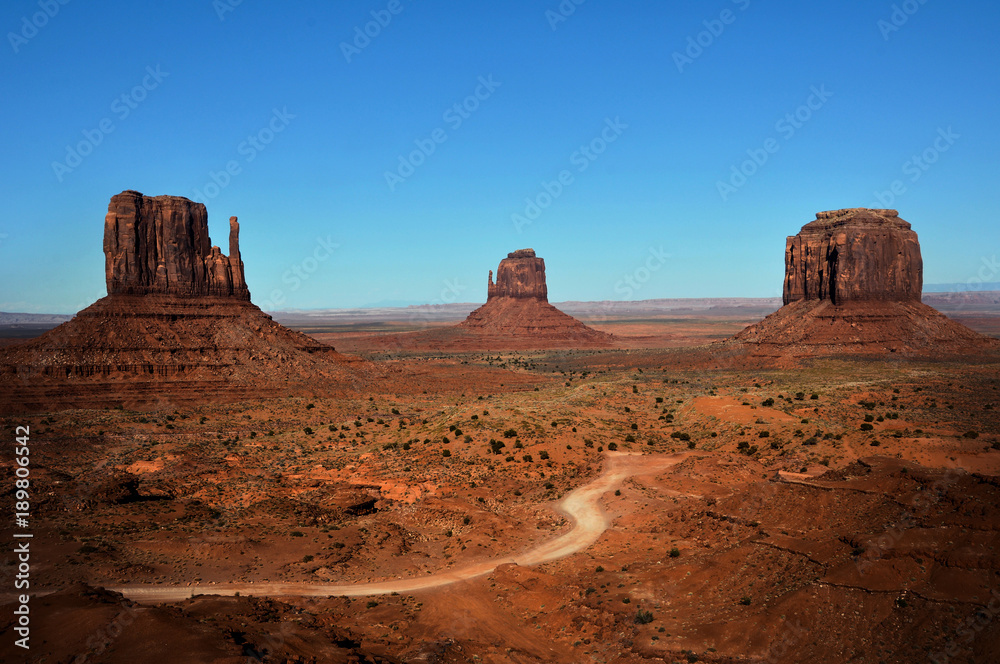 East and West Mitten Buttes in Monument Valley East and West Mitten Buttes in Monument Valley