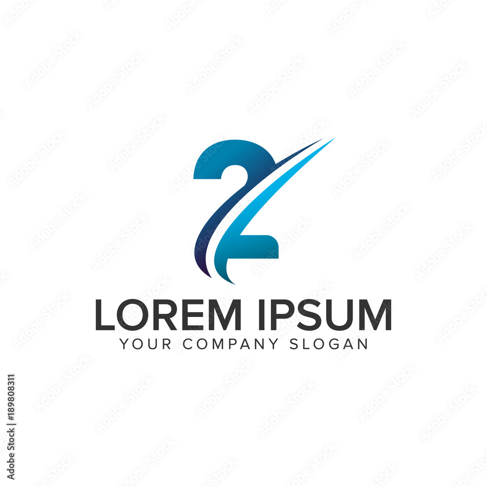 Cative Modern number 2 Logo design concept template . fully editable vector Cative Modern number 2 Logo design concept template . fully editable vector