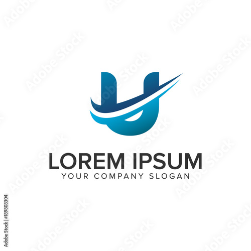 Cative Modern letter U Logo design concept template . fully editable vector photo