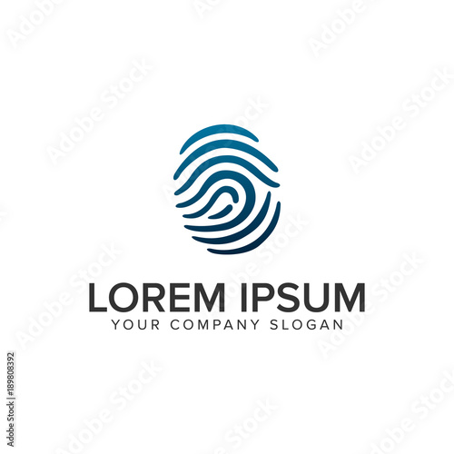 finger Print security logo design concept template. fully editable vector