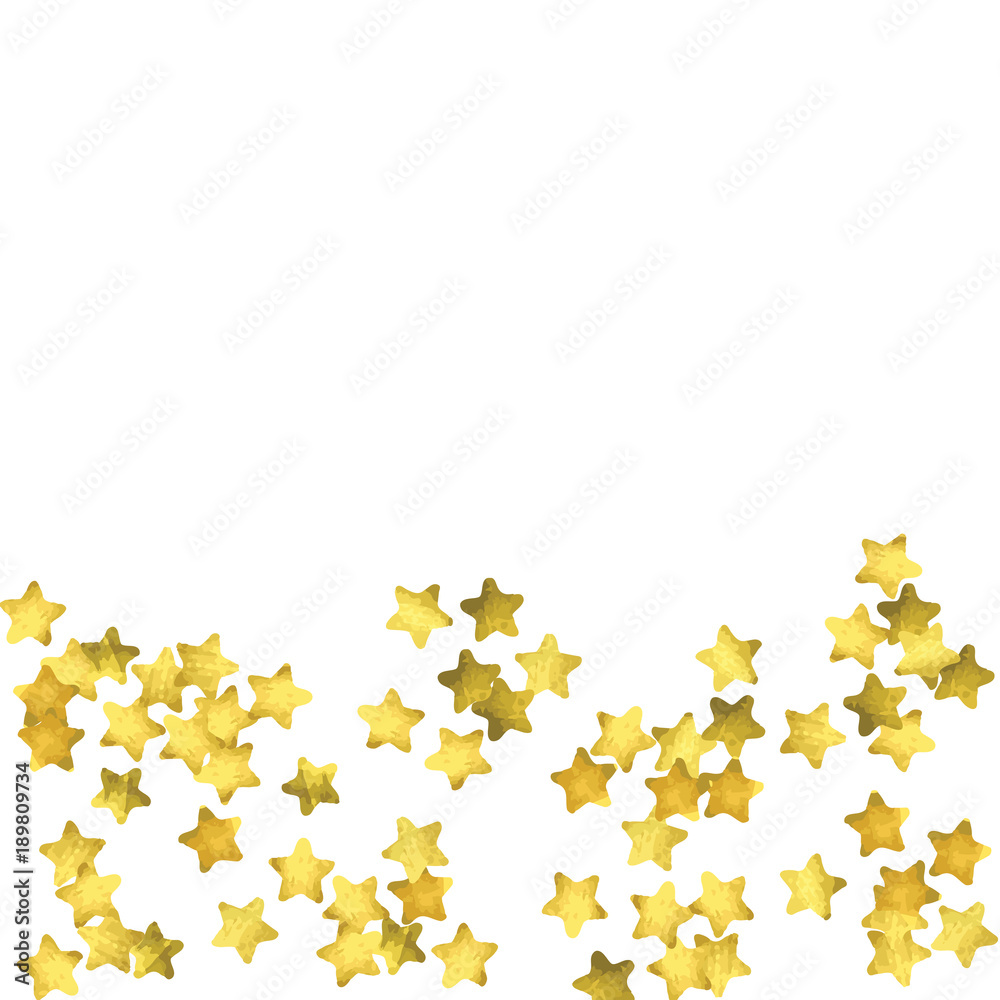 Star confetti. Gold random confetti background Star confetti. Gold random confetti background