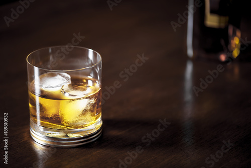 Old aged rum served chilled