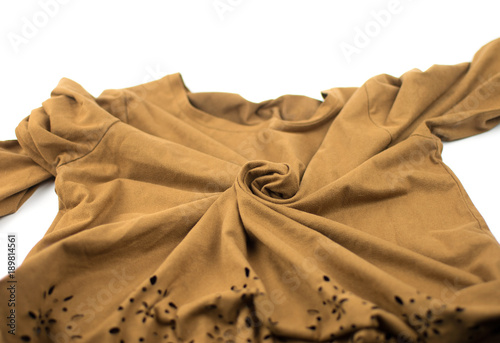 women's brown crumpled shirt