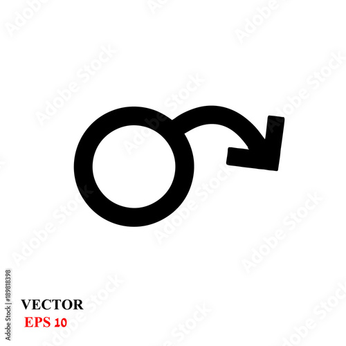 Impotence vector icon. Style is flat symbol, black color