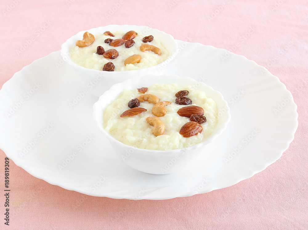 Rice payasam, rice kheer or rice pudding is an Indian traditional and popular sweet dish prepared on the day of certain festivals and events.