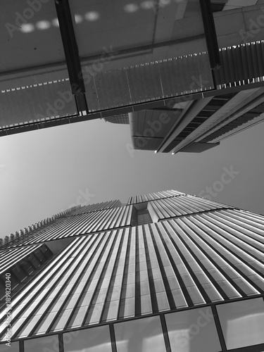 Office sky scrapers in black and white