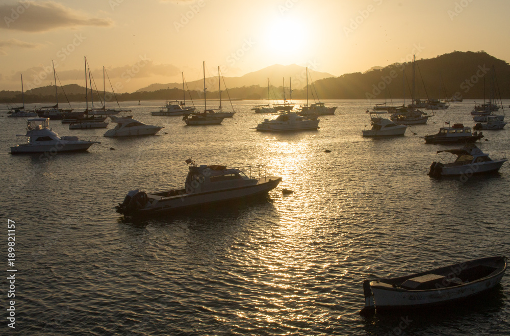 Boats at sunset 