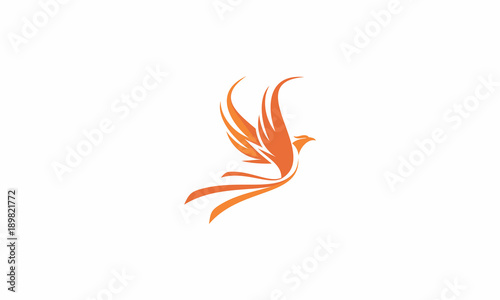 phoenix, sun, bird, fire, fly, emblem symbol icon vector logo photo