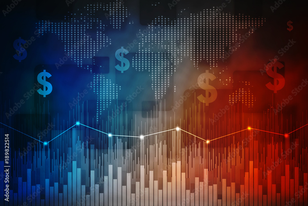 2d rendering Stock market online business concept. business Graph 2d rendering Stock market online business concept. business Graph