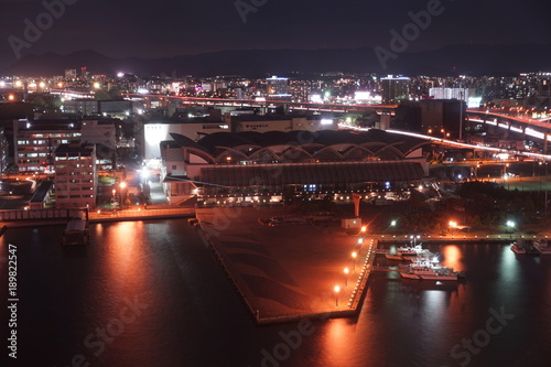 福岡ポートタワーからの福岡市　都市風景　夜景