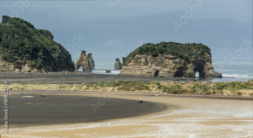 Tree Sisters and Elefant Rock, Taranaki, SH3, New Zealand photo