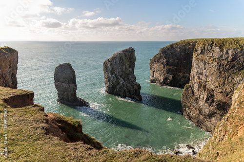 Elegug Stack Rocks near Castlemartin in Pembrokeshire, Wales, UK photo