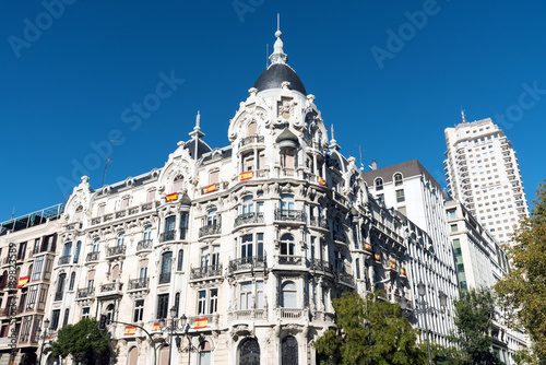 Historic building seen in downtown Madrid, Spain